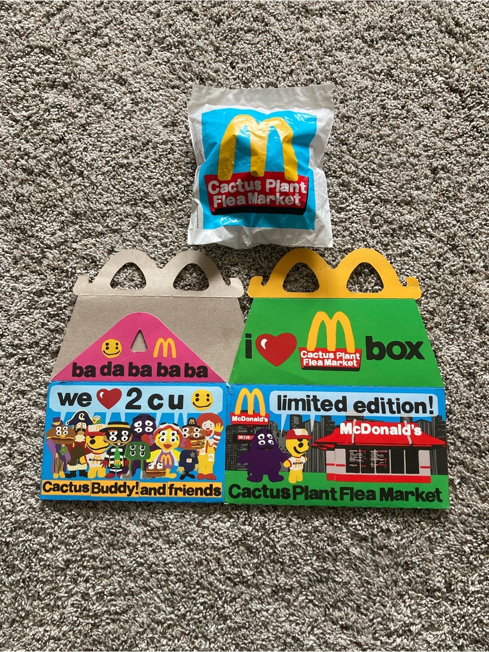 McDonalds Cactus Plant Flea Market Happy Meal Box & Surprise Collectible Toy